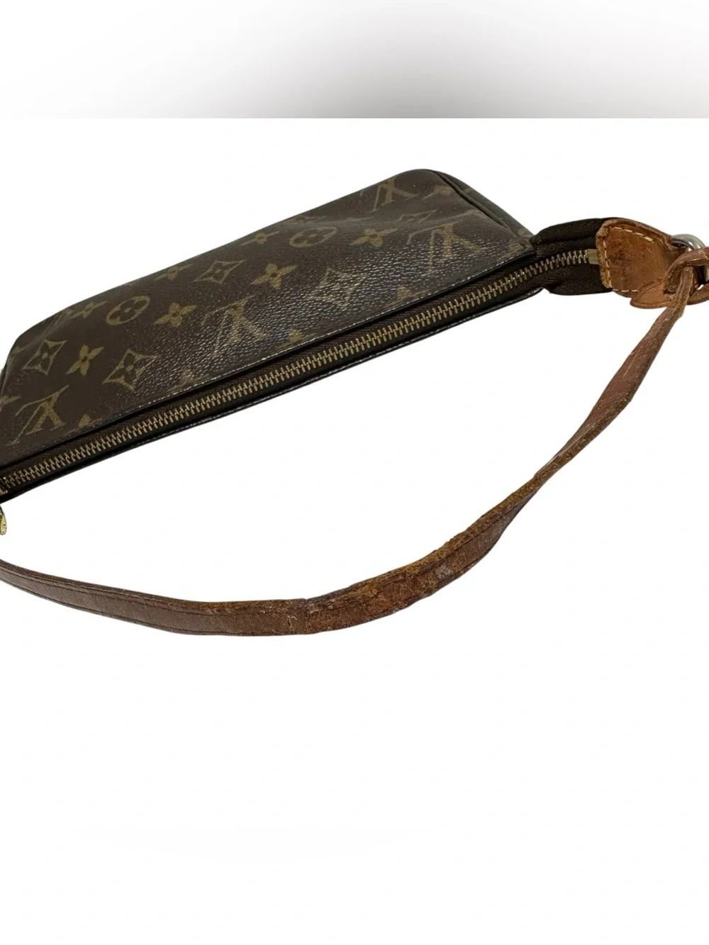 Louis Vuitton Monogram Canvas & Vachetta Leather Pochette Mini Bag with Dust Bag
